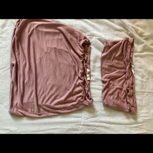 Size small nude/pink cotton skirt and tube top set. comfortable and stretchy